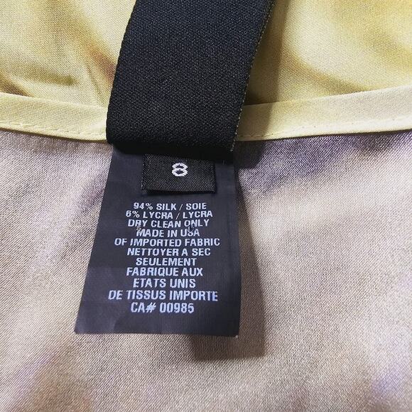 Zero Maria Cornejo Resort 2011 Silk Yellow Print Asymmetrical Dress Size 8 - Picture 7 of 11